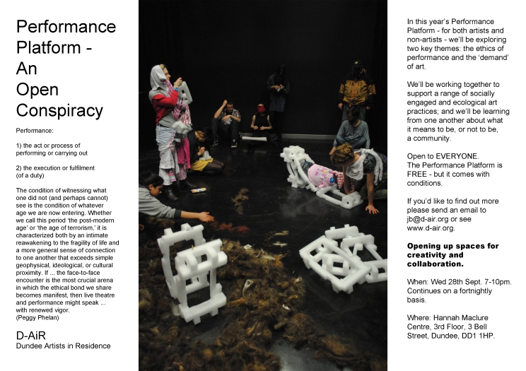 Dundee Artists in Residence, Performance Platform, 2011